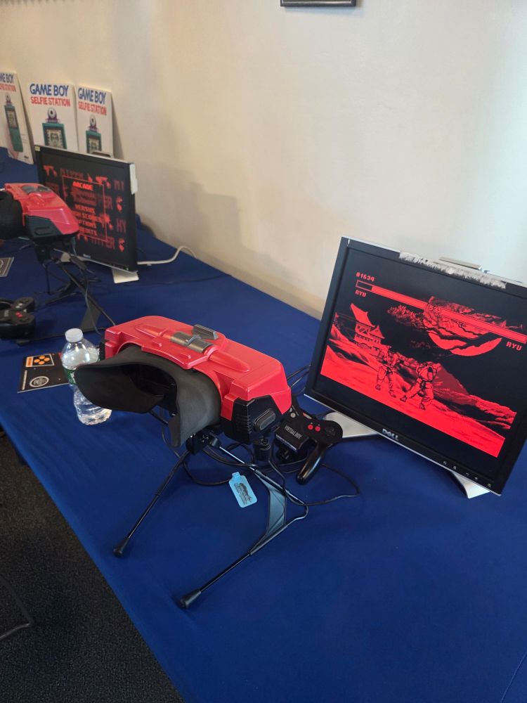 A display for the homebrew Virtual Boy game Hyper Fighting. It's more impressive in person!