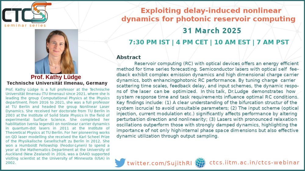 Info text on the seminar, showing time of talk and photograph of speaker