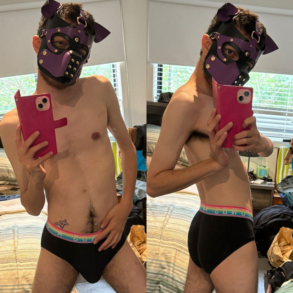 A sexy tight Underwear with a visible hard crotch and Peach