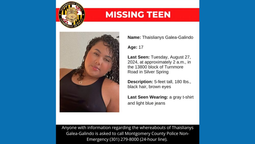 Montgomery County Police, NCMEC Seek Help: Teen Missing Since August 27