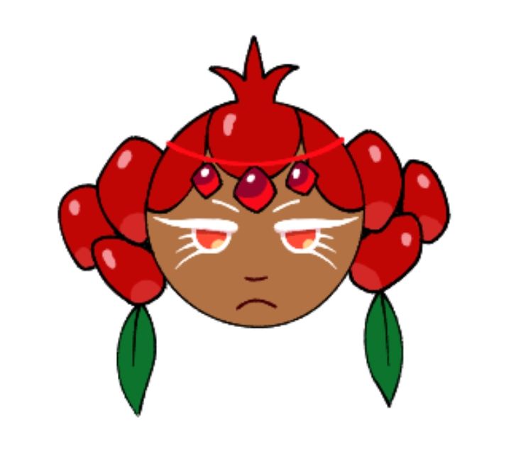 Headshot drawing of Pomegranate Cookie from Cookie Run