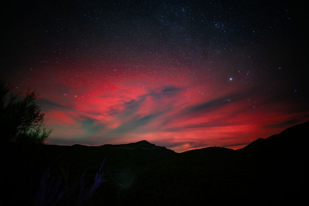 Aurora at 32.9° N in Southeastern Arizona