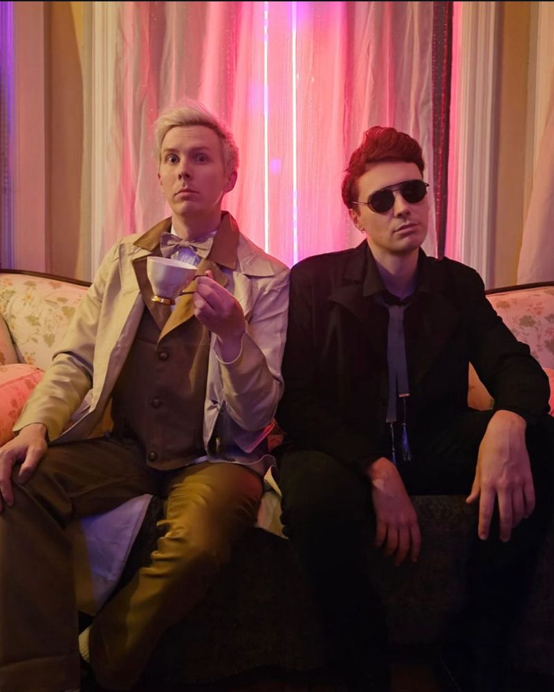 dan and phil as aziraphale and crowley 