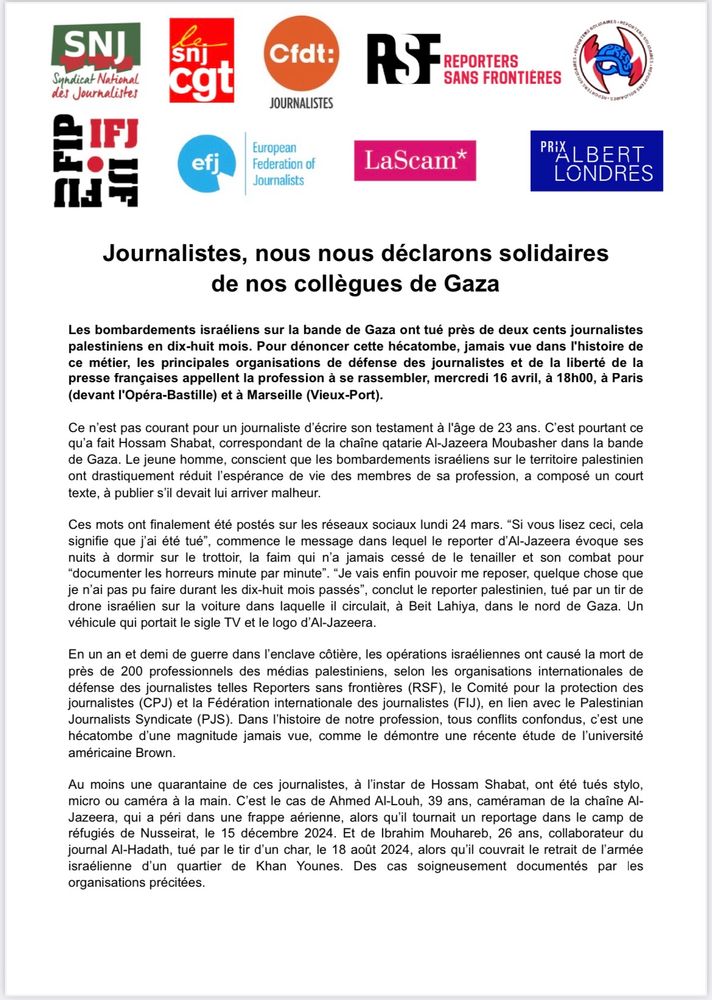 Première page du communiqué 