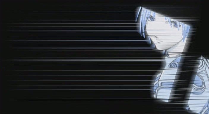 The ghostly image of a person looking towards the camera. 