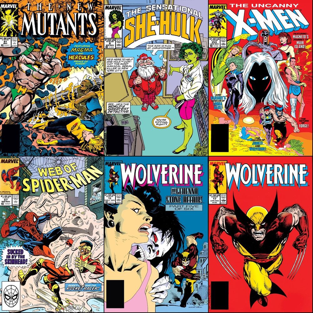 Marvel Comics that were on sale with cover dates of November 1989.