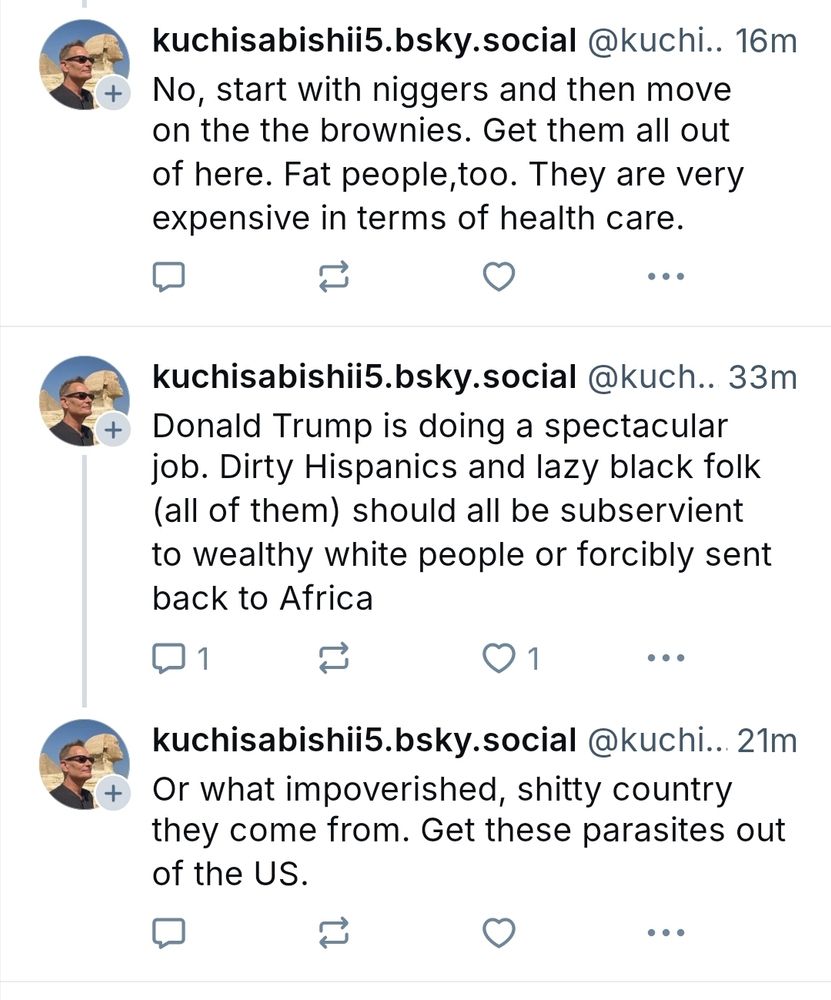 Really awful racist replies by the troll. I won't republish the detail but feel free to visit the account and report.