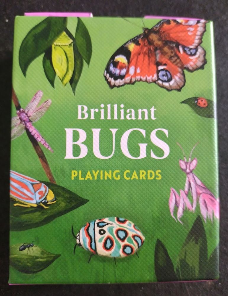Playing card box titled 'Brilliant Bugs Playing Cards'