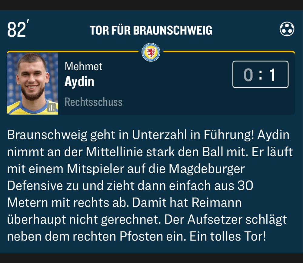 Mehmet Can Aydin mit einem tollen Siegtor gegen Magdeburg.