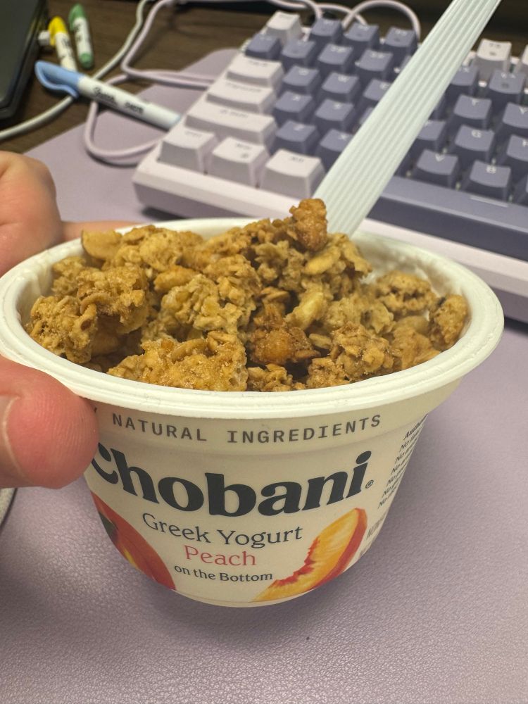 Peach yogurt and granola 
