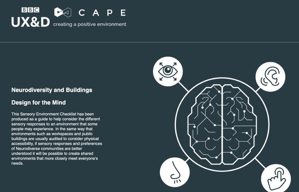 BBC CAPE homepage, Neurodiversity and Buildings