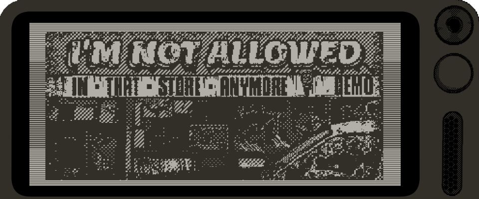 I’m not allowed in that store anymore title card. 