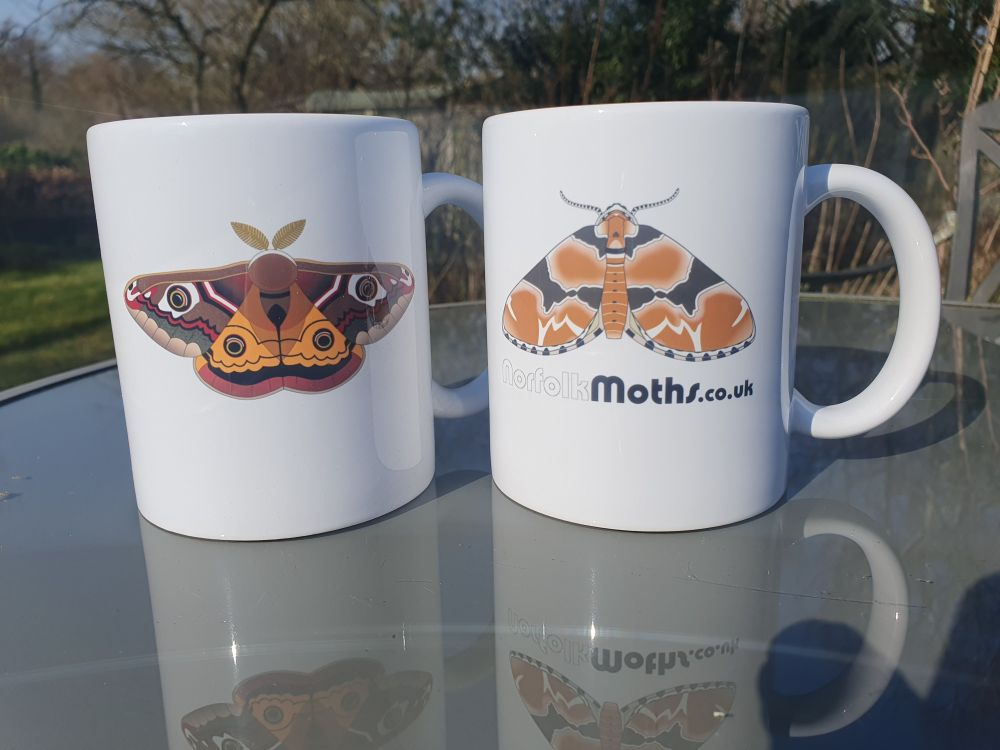Marsh Capet and Emperor Moth mugs
