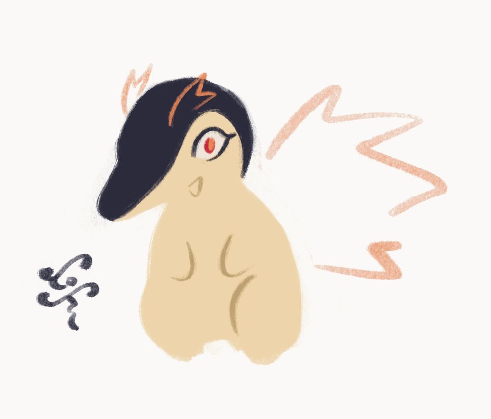 Cyndaquil but with Rengoku Kyojuros eyebrows