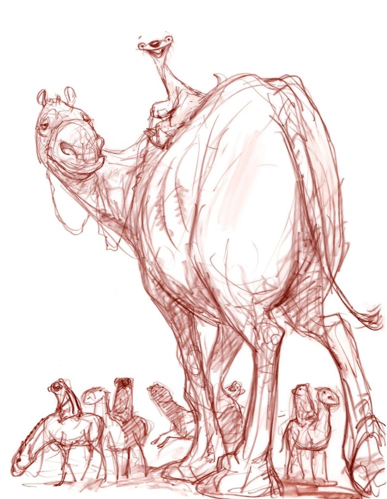 It was featured only in a deleted concept art for Ice Age: Continental Drift, it presented Sid riding on one during the battle scene with the Pirates at Switchback Cove. Along with the Eohippus horses the Hyraxes rode during the same scene, it is unknown why this animal was removed from the original script.