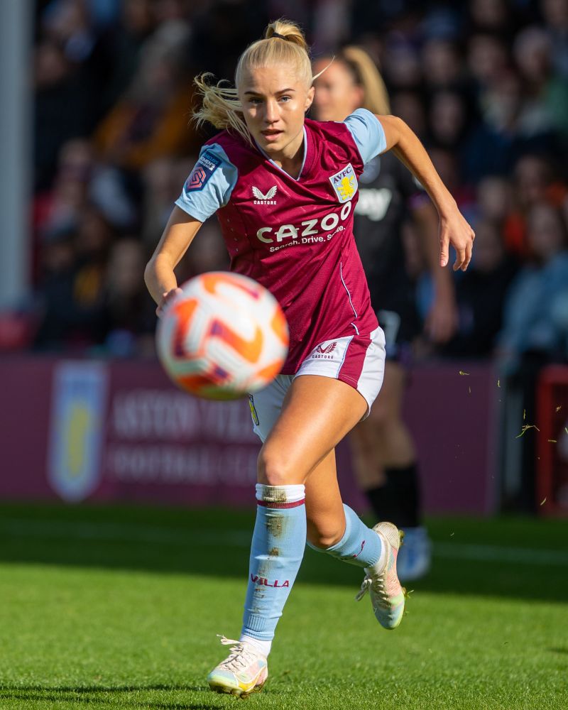 Laura Blindkilde Brown playing for Aston Villa