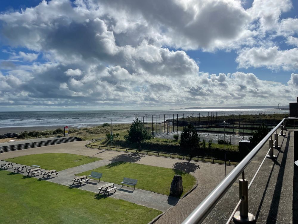 View from the conference location towards Swansea and the Mumbles (Mumbles lighthouse just visible if you really squint)