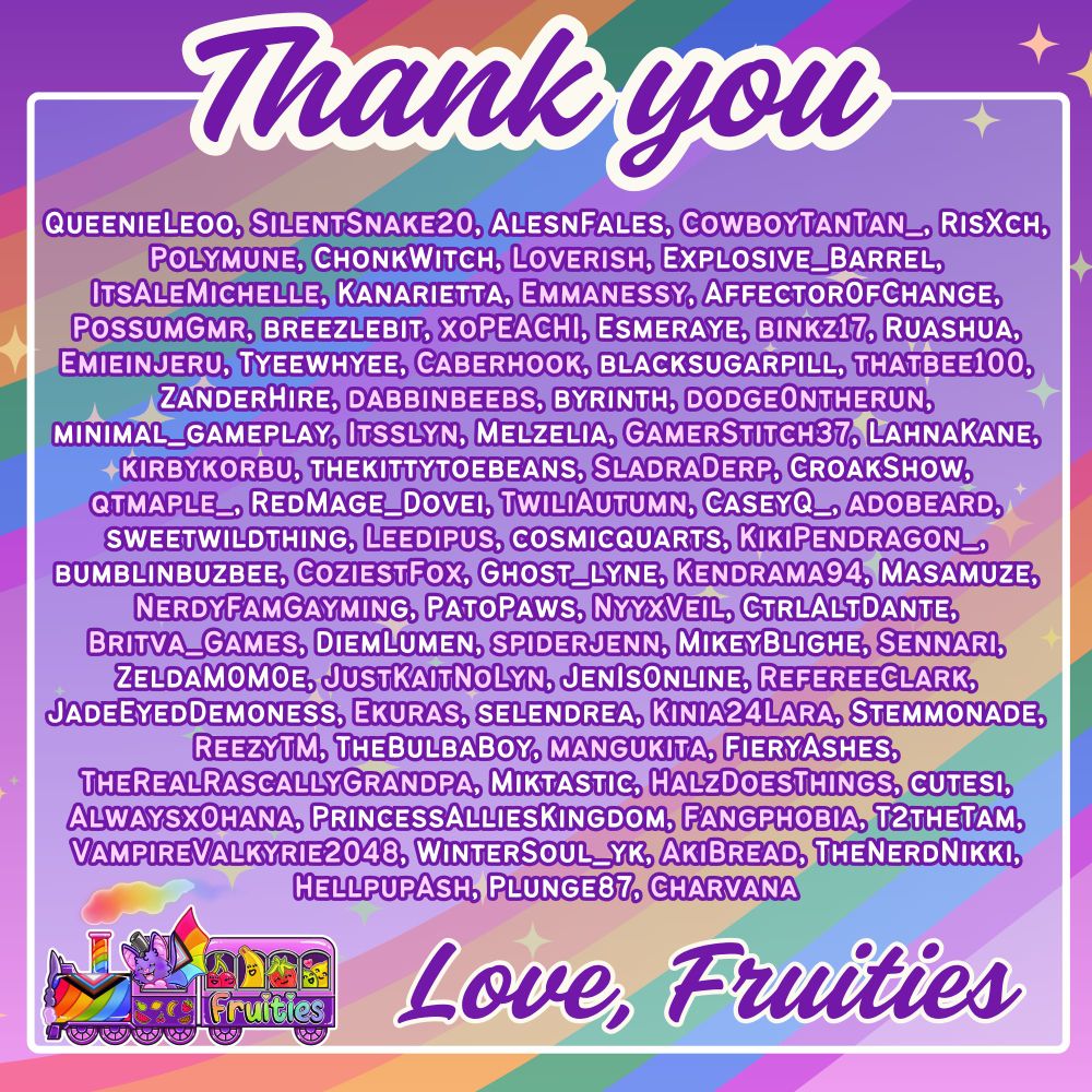 Thank you 

Image displays all usernames who participated .

Love fruities