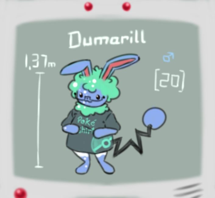 Dumarill, a Pokésona based on an Azumarill, Pokémon No. 184 from Gen 2