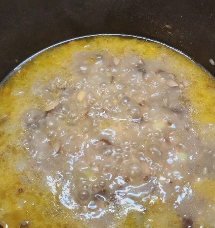 vegetables in boiling water with butter