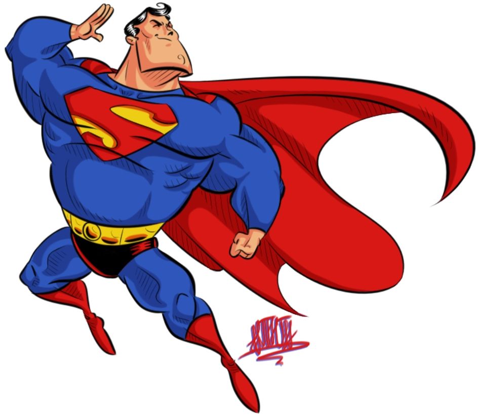 A simple art depicting Superman