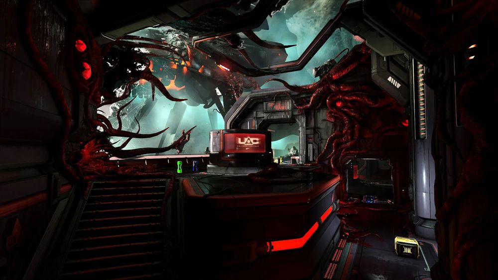 A view of a passage overgrown with hellspawn on a space ship in Doom (2016)

Photo Mode // Virtual Photography