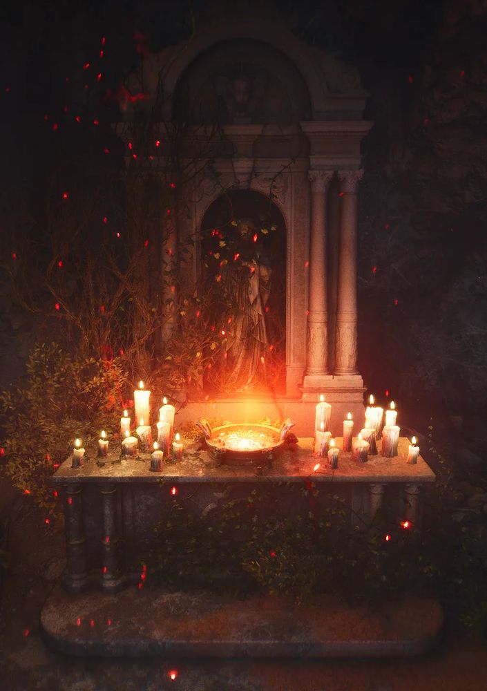 An altar in Witchfire