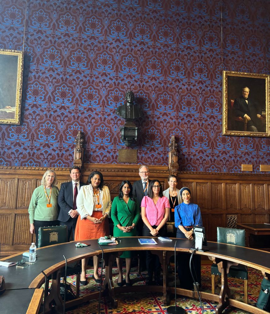 The image shows attendees at a Parliamentary event held today in Westminster, London, on the escalating humanitarian crisis in Sudan, including MSF, Dr Andrew Green (chair of the BMA's medical ethics committee) and MPs Uma Kumaran and Harpreet Kuppal.