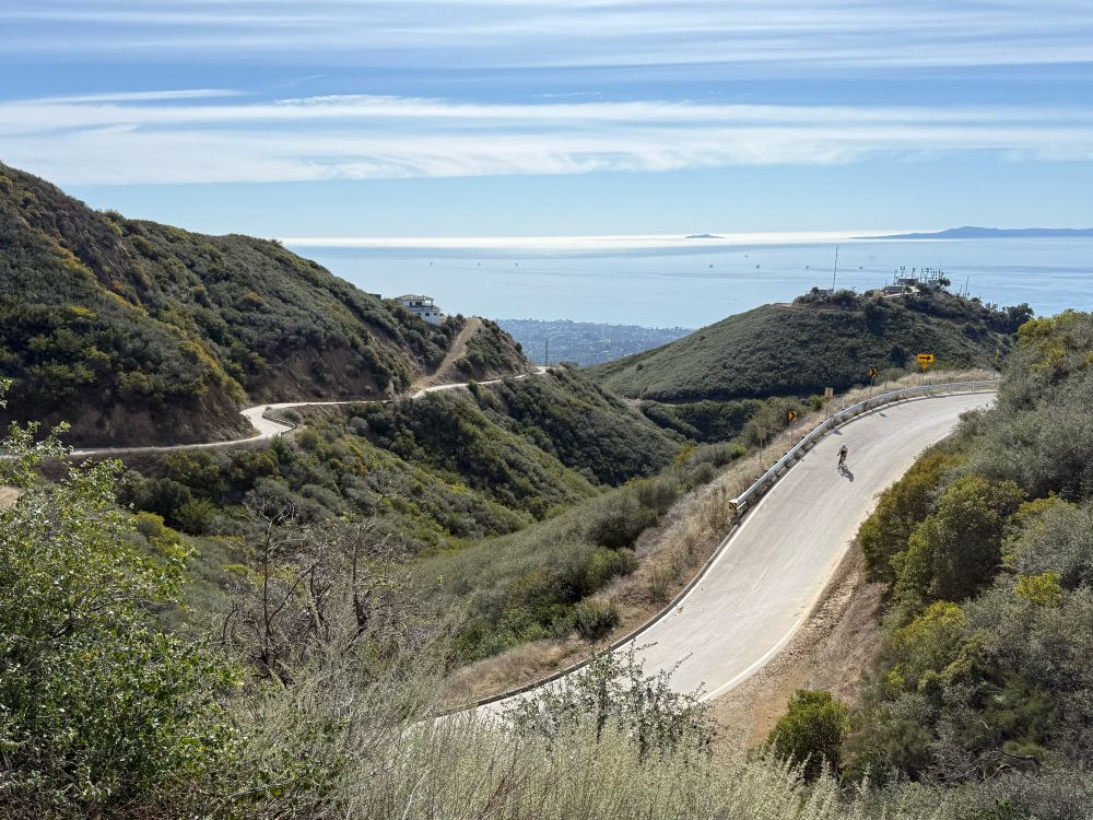 Cyclist descending Gibraltar Rd. 