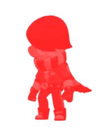 A single dot of the brush.  It looks like Edgar from Brawl Stars.