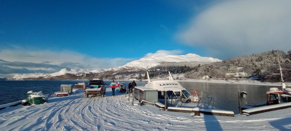 Offloading at the pier as I returned.
