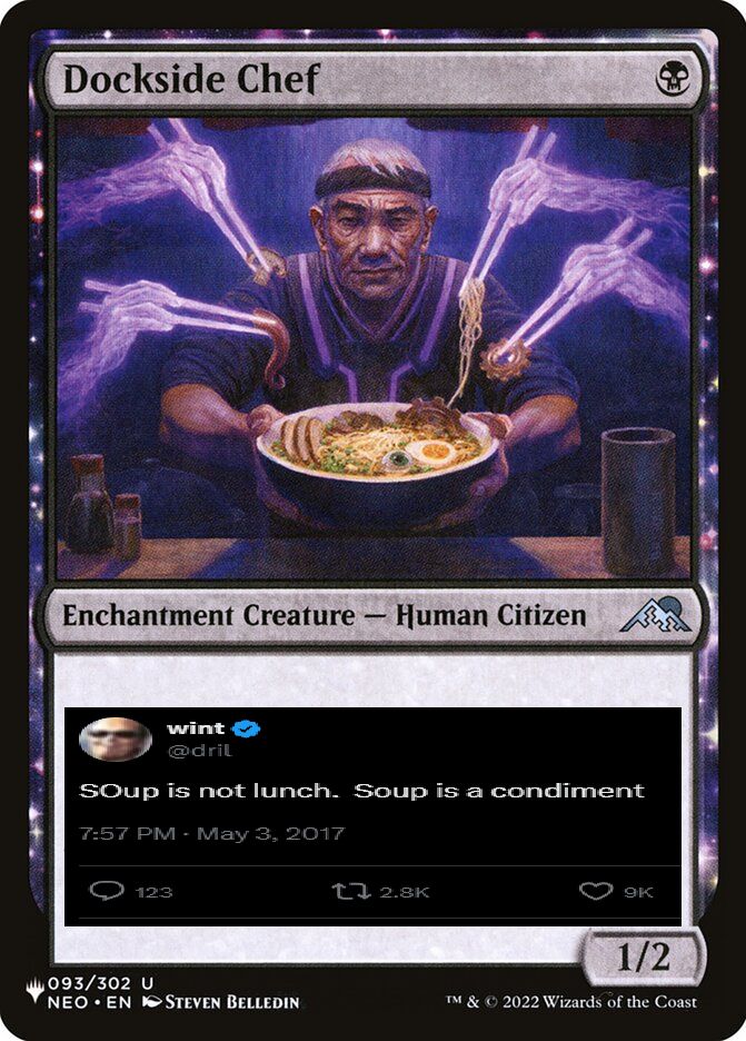 Dockside Chef: SOup is not lunch.  Soup is a condiment