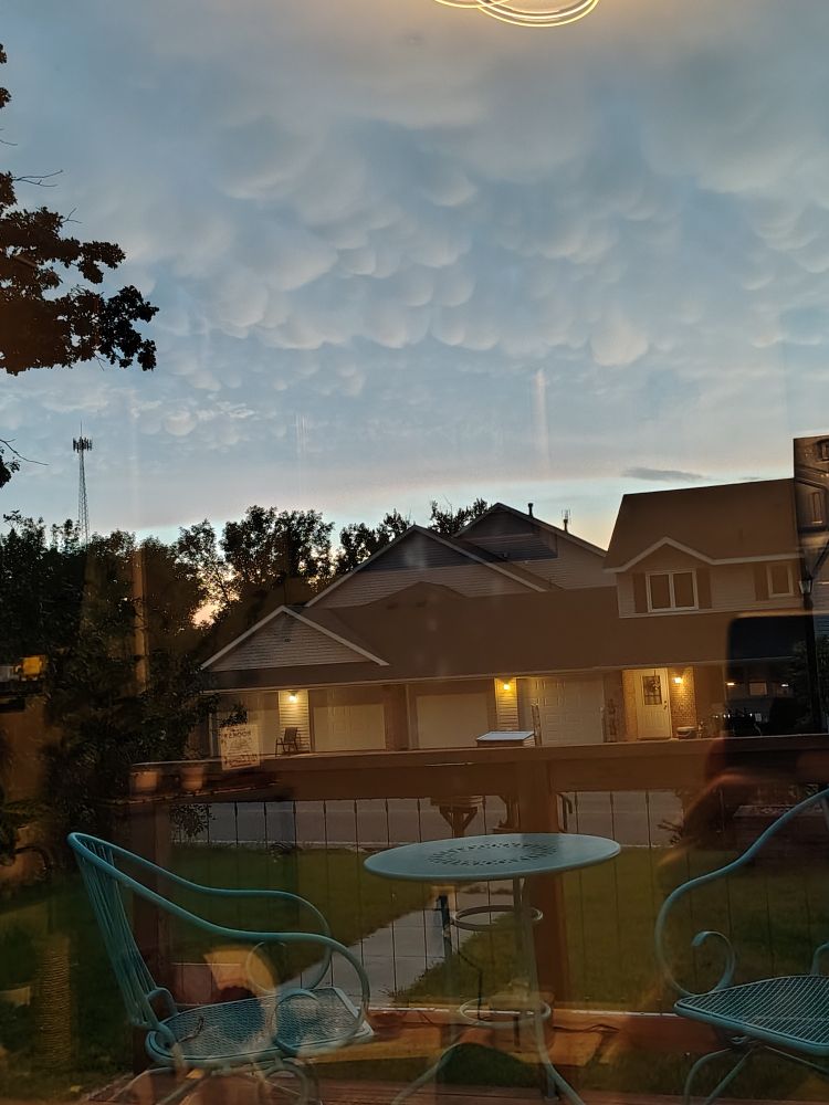 Mammatus clouds out my front window