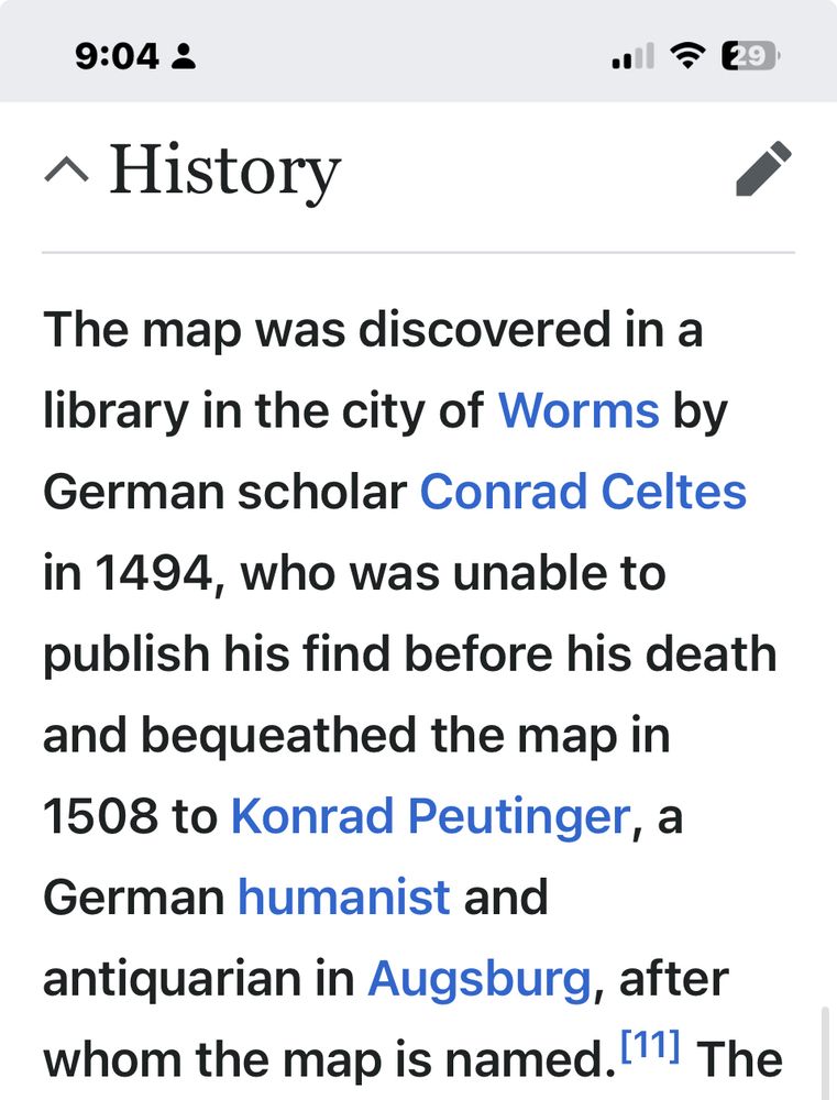 Screenshot from wikipedia saying this ancient map was found in the city of Worms which is apparently a real place somehow. 