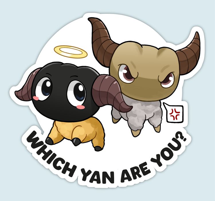 An image of two Yans from Final Fantasy, one with a happy face and one with an angry face, with the text "Which Yan Are You?"