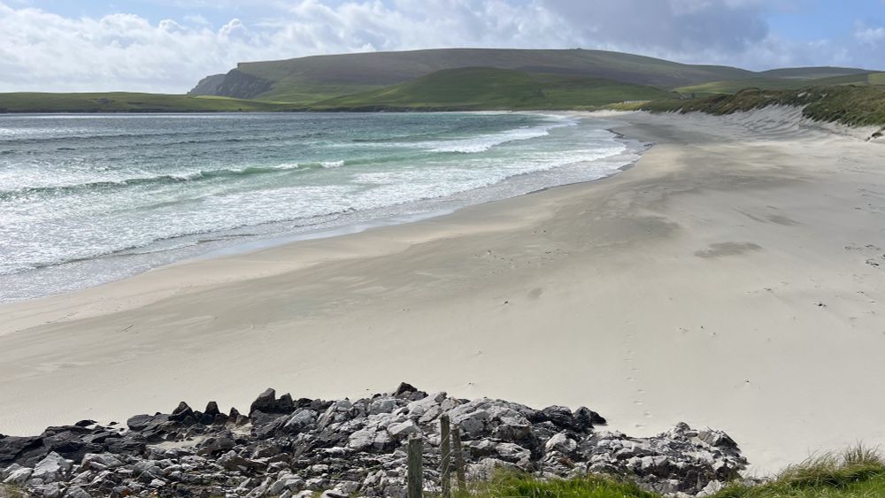 Low tide on a deserted beach 