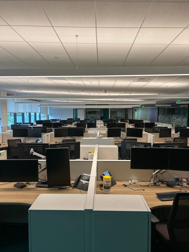 An empty office cube farm