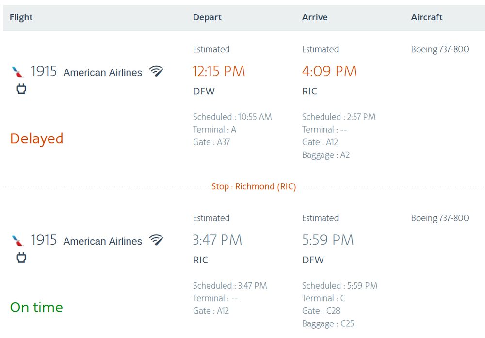 Flight information showing an inbound flight arriving after 4pm, and the same aircraft leaving the same airport before 4pm