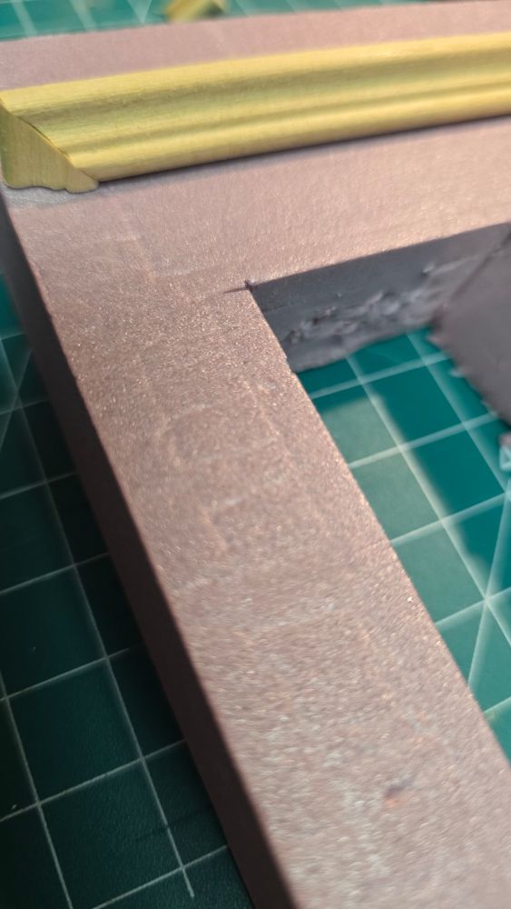 A slab of pink XPS foam with some wooden trim and the starting outline of a scribed stone facade. What will it be? Follow this space to find out!