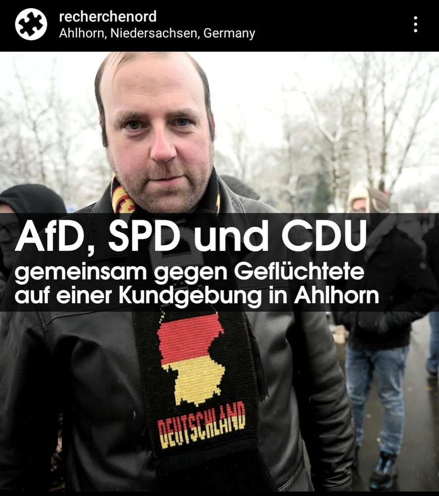 @recherchenord instagram

afd, spd und cdu gemeinsam gegen geflüchtete auf einer kundgebung in ahlhorn