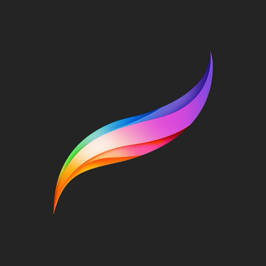 The rainbow swoosh of the Procreate logo
