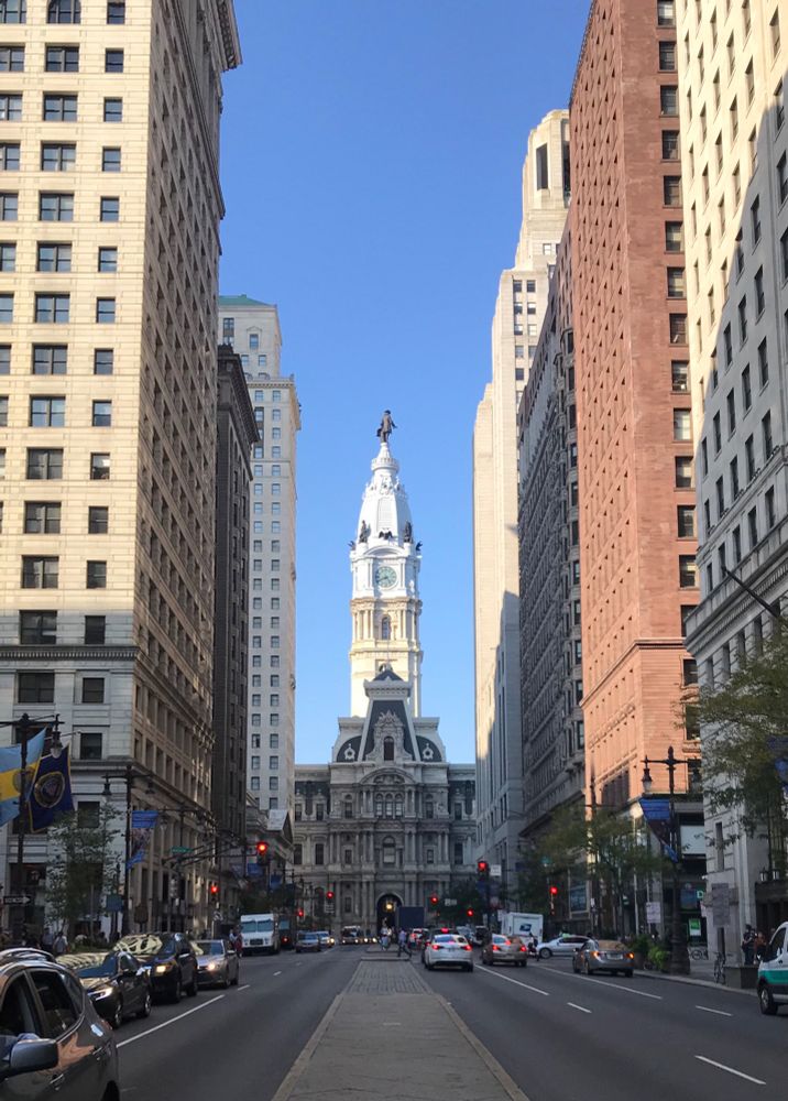 Street scene in Philadelphia. Beautiful buildings, beautiful city. A “winning” city, one might say.