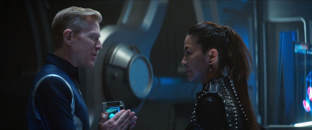 Stamets and Georgiou in a screenshot from The Red Angel.