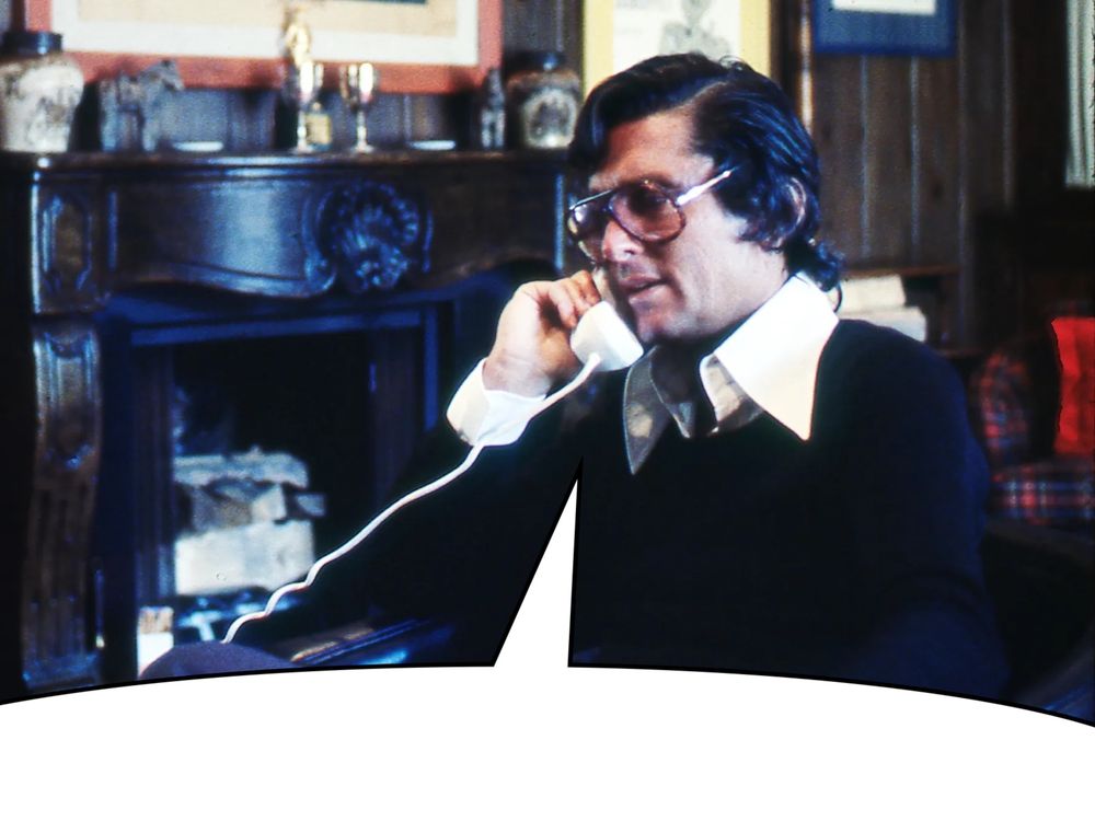 Hollywood producer Robert Evans gossiping on the phone