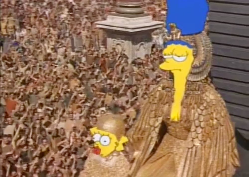 Marge and Maggie as Cleopatra and her child