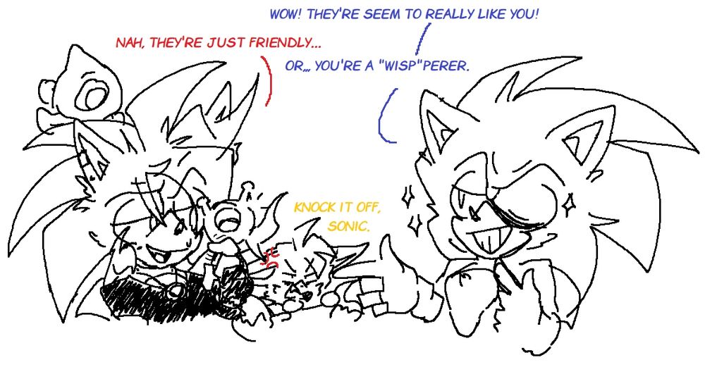 Tails has had it up to HERE with Sonic's bullshit lmao