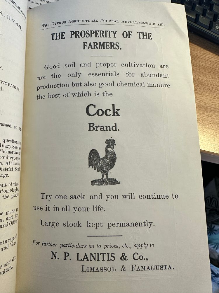 Page from a journal showing an advert.