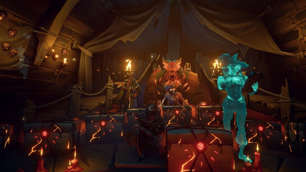 Corrupted pirate with a ghost and flameheart