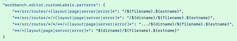 The customLabels.pattern configuration for vscode.