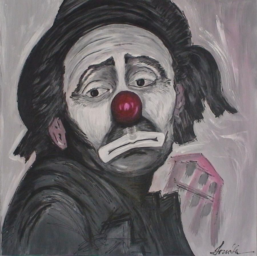 Sad clown painting